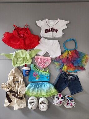 Build-A-Bear Clothing Accessories Lot Yoda Costume Skechers Shoes Dress DQ Tops